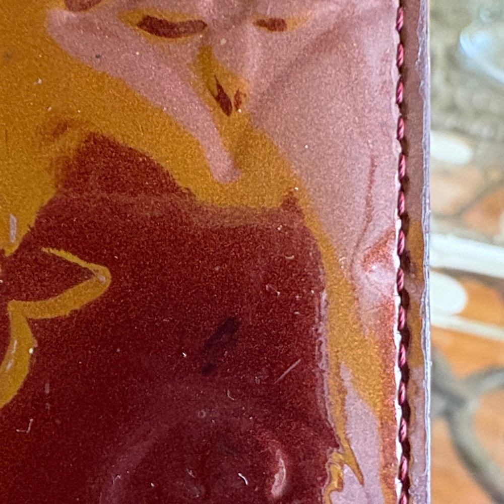 Authentic Louis Vuitton Burgundy Patent Leather Vernis Wallet - Picture 14 of 16